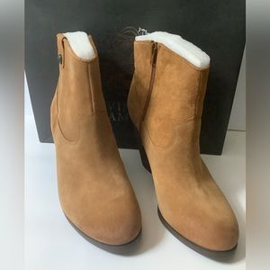 Vince Camuto Ankle Boots Hammerton Western Toast Aged Suede Size 10W Women’s